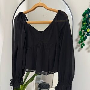 Abercrombie & Fitch Black Sheer Blouse